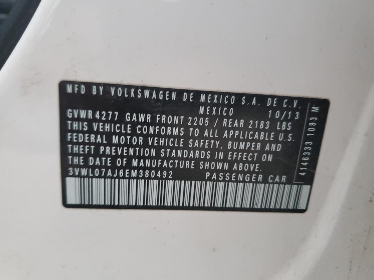 Lot #3301663655 2014 VOLKSWAGEN JETTA SEL