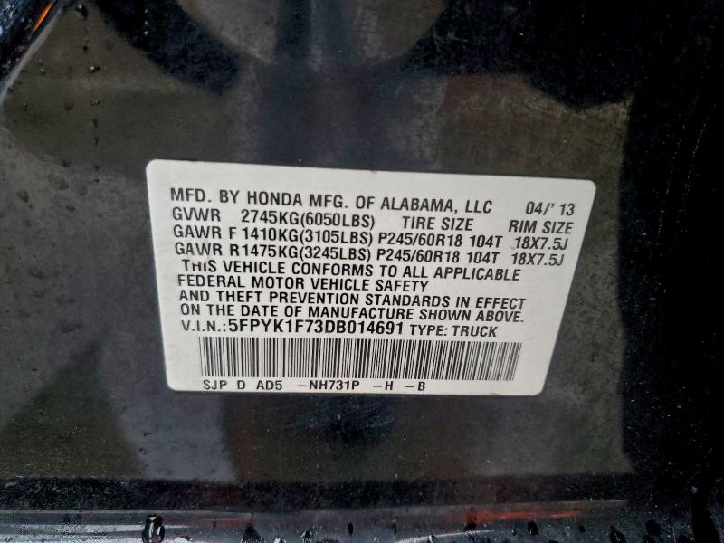 2013 HONDA RIDGELINE #3304597470