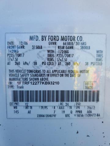2007 FORD F150 #3310343020