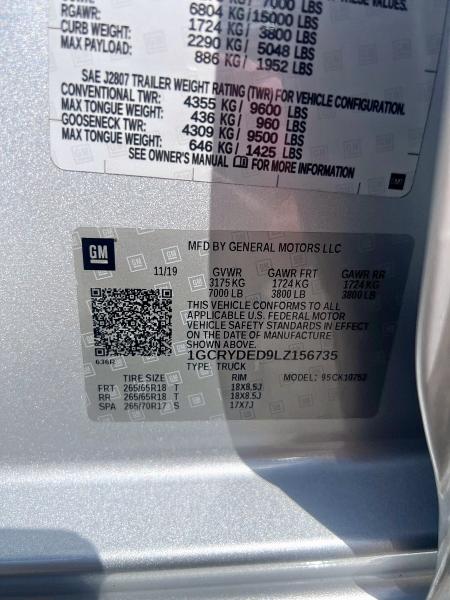 2020 CHEVROLET SILVERADO #3287433998