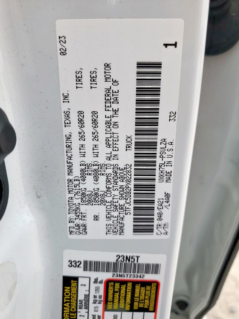 2023 TOYOTA TUNDRA CRE #3291159968