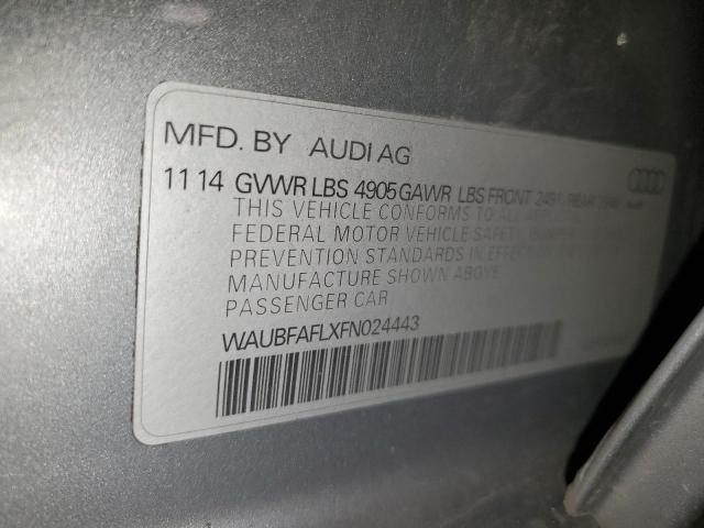 2015 AUDI A4 PREMIUM WAUBFAFLXFN024443