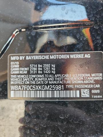 2019 BMW 750 I WBA7F0C5XKGM25981