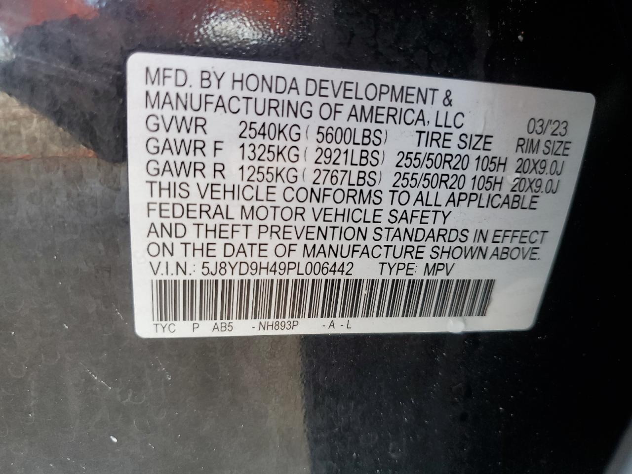 Lot #3302831911 2023 ACURA MDX TECHNO