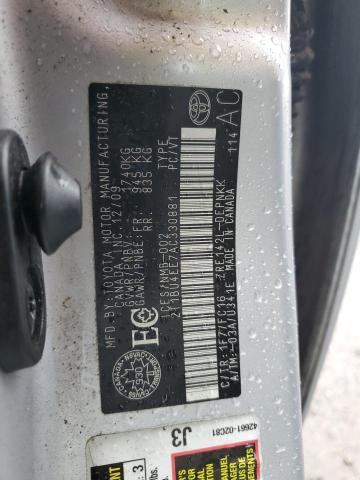 2010 TOYOTA COROLLA BA - 2T1BU4EE7AC330881