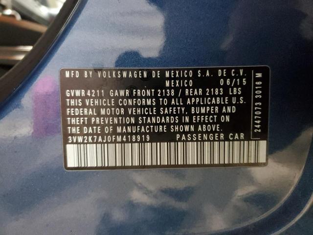 2015 VOLKSWAGEN JETTA BASE - 3VW2K7AJ0FM418919