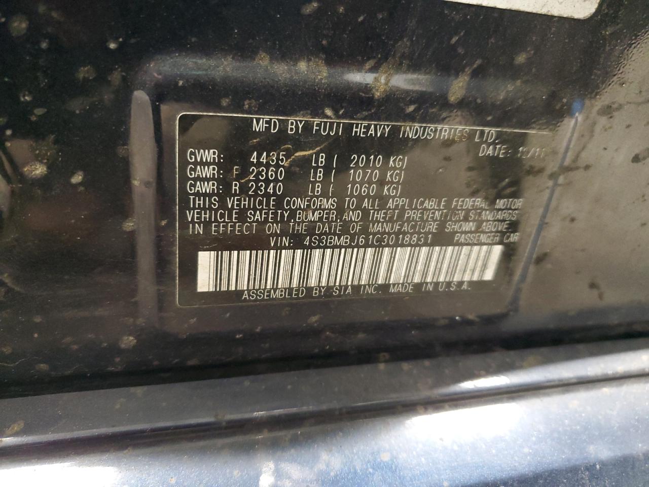 SUBARU LEGACY 2.5I LIMITED