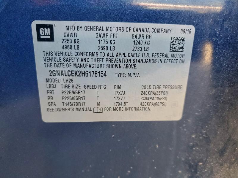 2017 CHEVROLET EQUINOX LT #3303982723