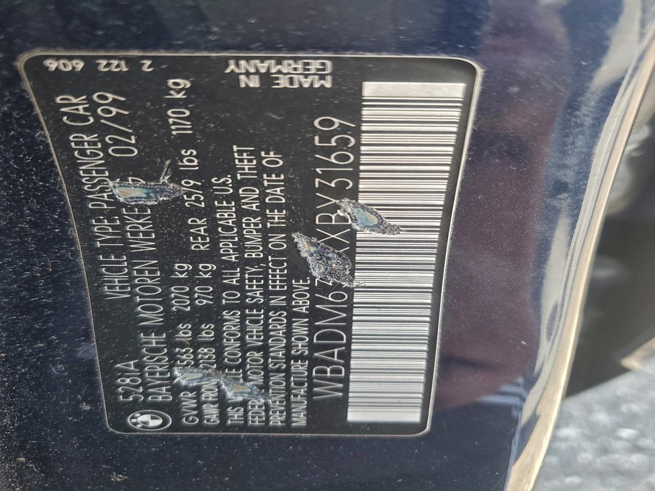 Lot #3305428443 1999 BMW 528 I AUTO