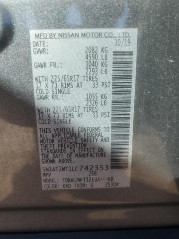 2020 NISSAN ROGUE S #3287761099