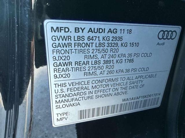 2019 AUDI Q8 PREMIUM #3291192012