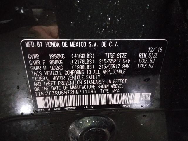 2017 HONDA HR-V EXL - 3CZRU6H72HM711086