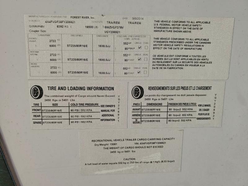 2015 WILDWOOD VENGEANCE #3301637652