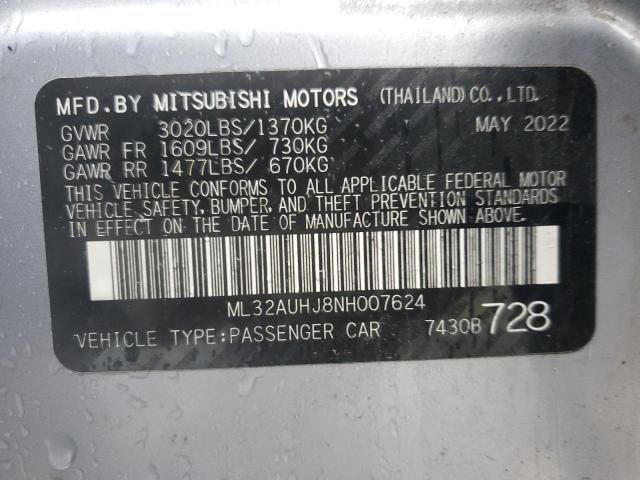 2022 MITSUBISHI MIRAGE ES #3296907853