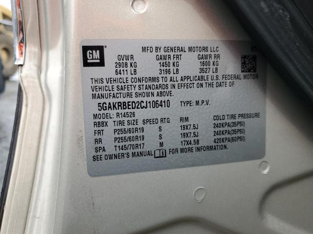 2012 BUICK ENCLAVE #3304616434