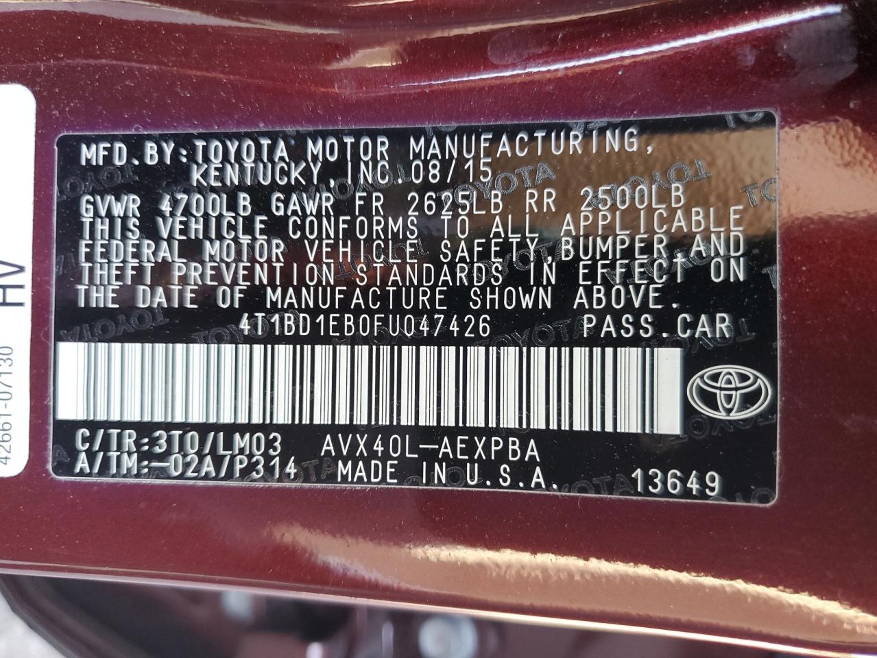 TOYOTA AVALON HYBRID