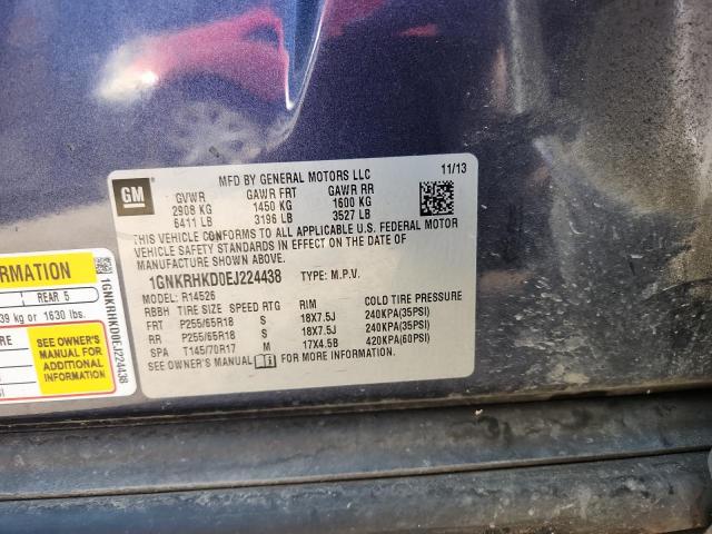 2014 CHEVROLET TRAVERSE L - 1GNKRHKD0EJ224438