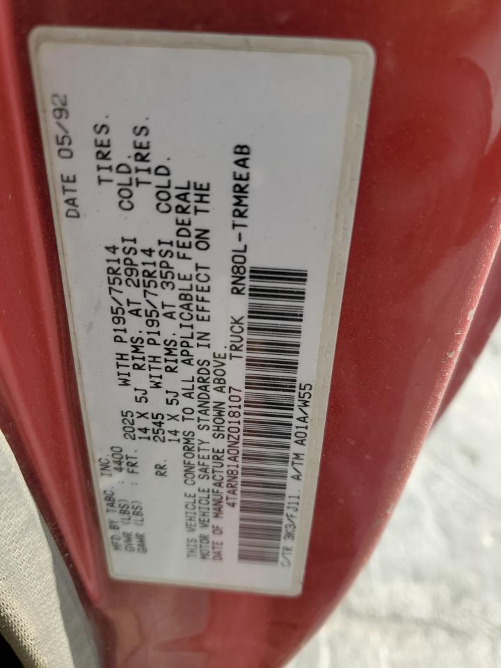 Lot #3278808653 1992 TOYOTA PICKUP 1/2