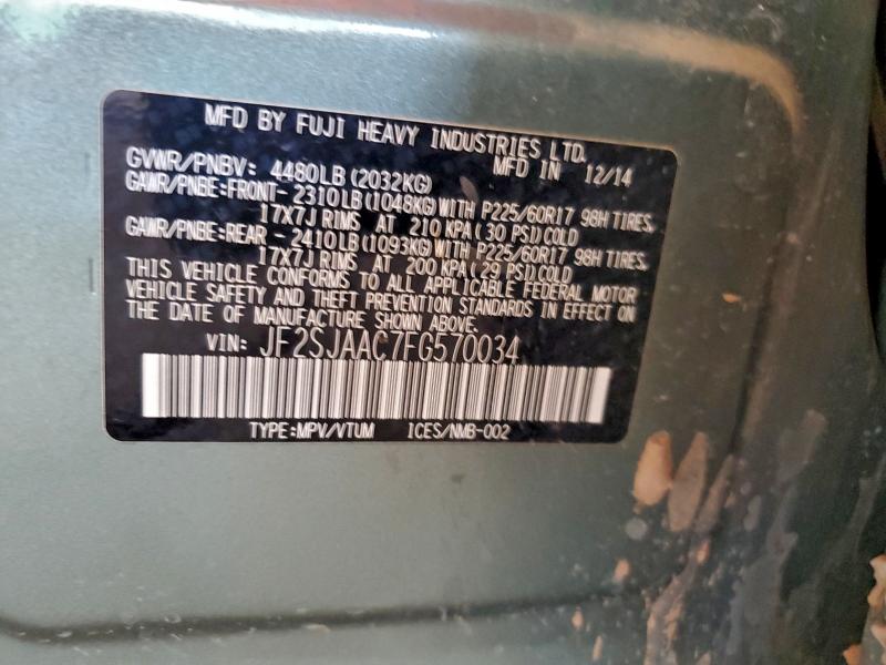 2015 SUBARU FORESTER 2 #3297888814