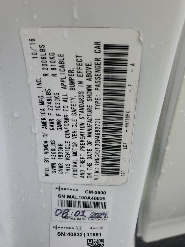 Lot #3309234627 2017 HONDA ACCORD LX