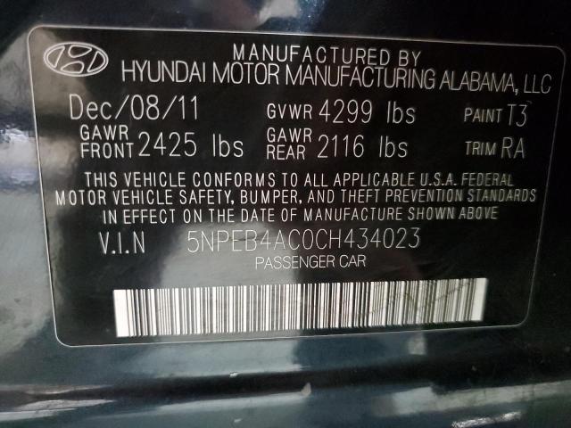 2012 HYUNDAI SONATA GLS #3287568319