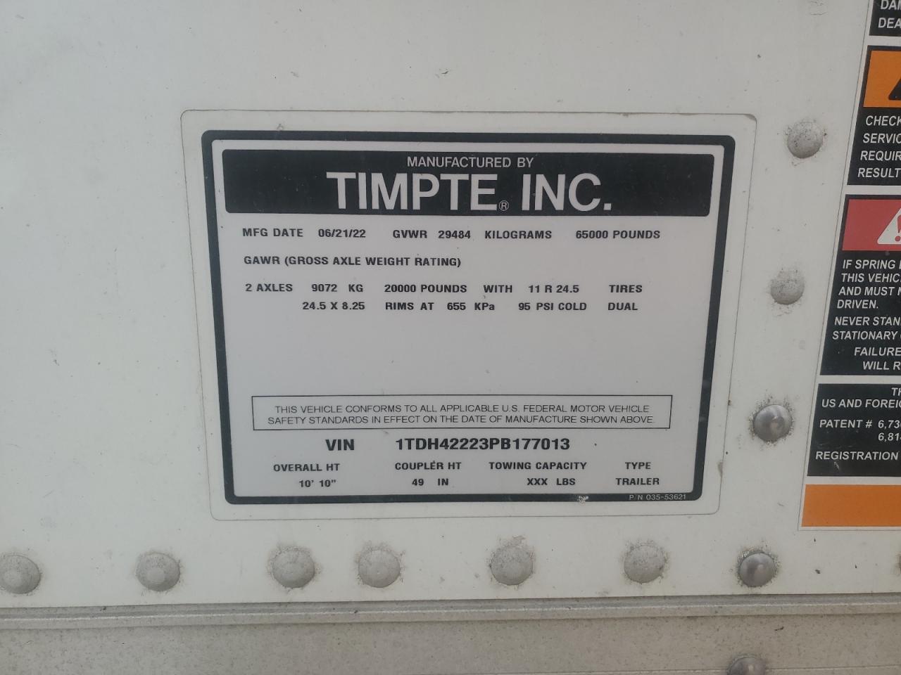 Lot #3297524555 2023 TIMPTE TRAILER