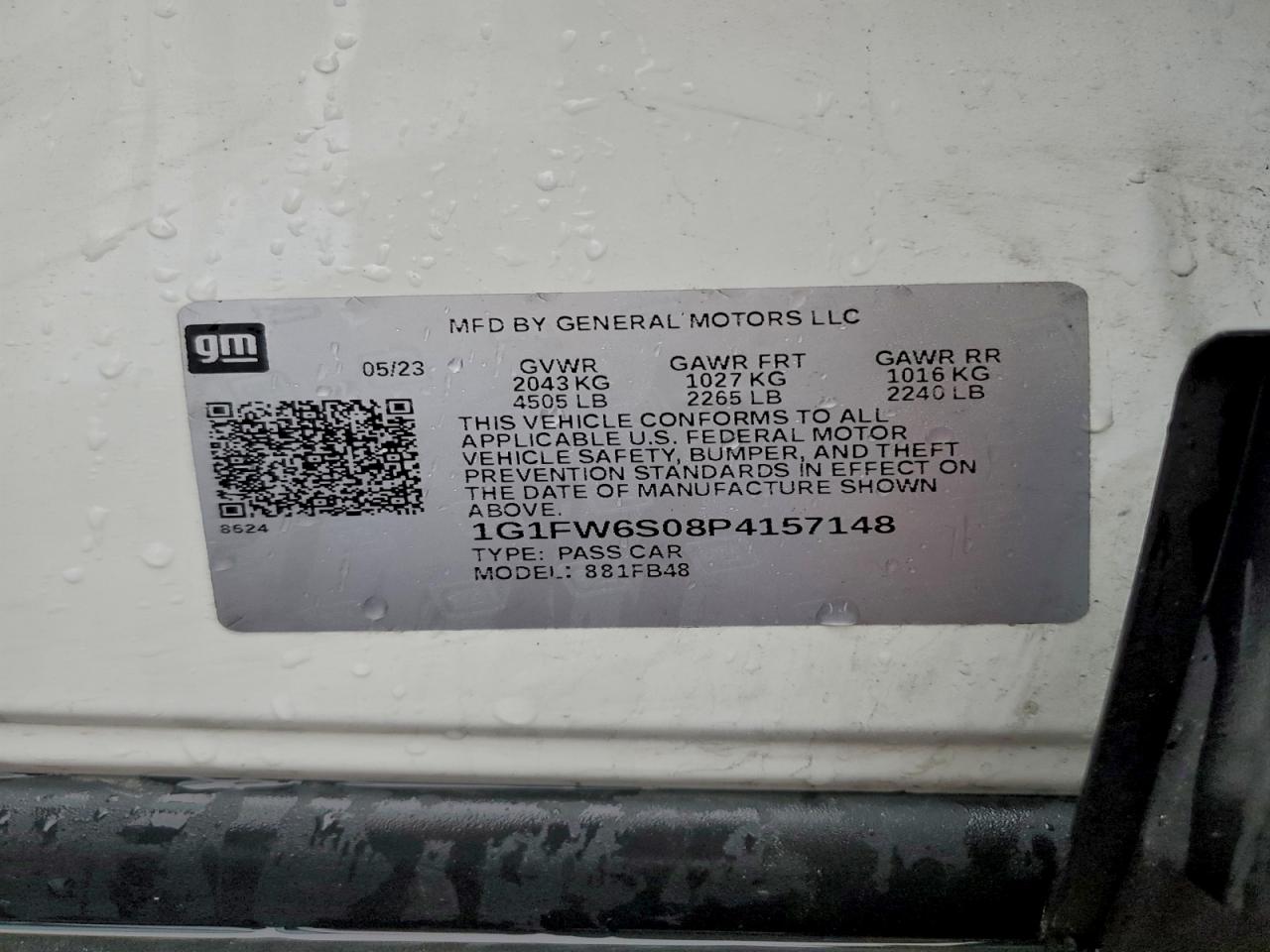 Lot #3315968126 2023 CHEVROLET BOLT EV 1L