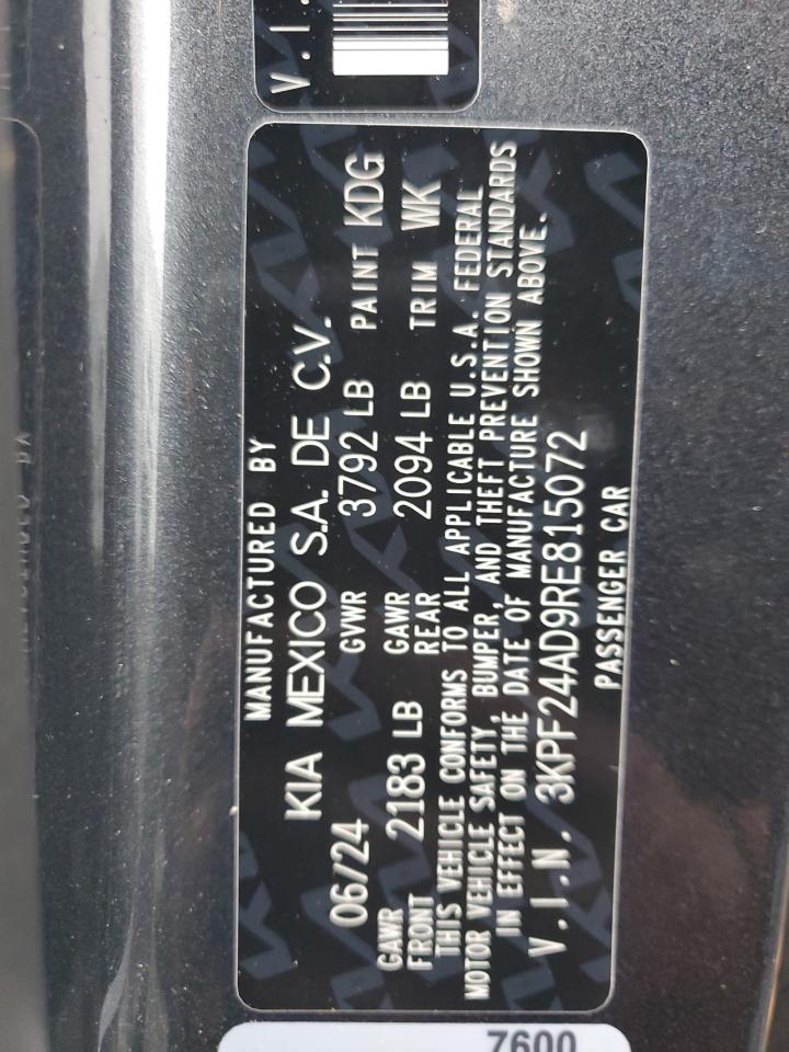 Lot #3317702098 2024 KIA FORTE LX