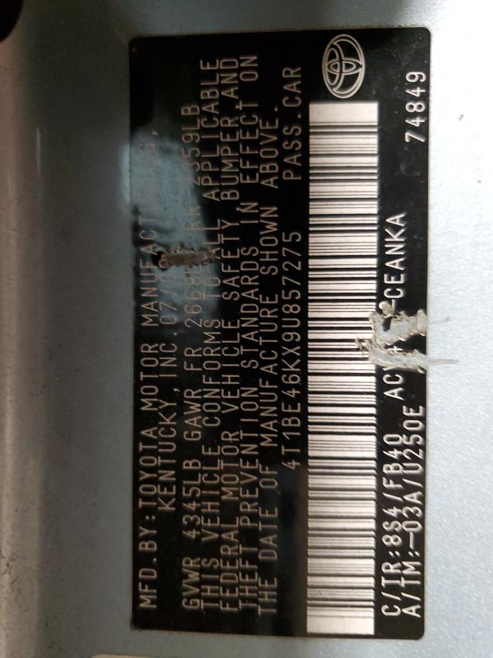 Lot #3301983467 2009 TOYOTA CAMRY BASE