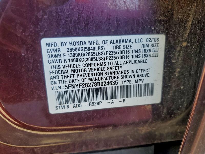 2008 HONDA PILOT VP #3310421953