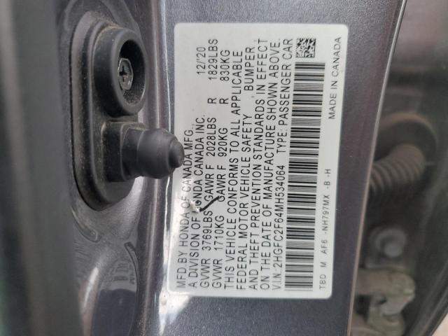 2021 HONDA CIVIC LX #3310549044