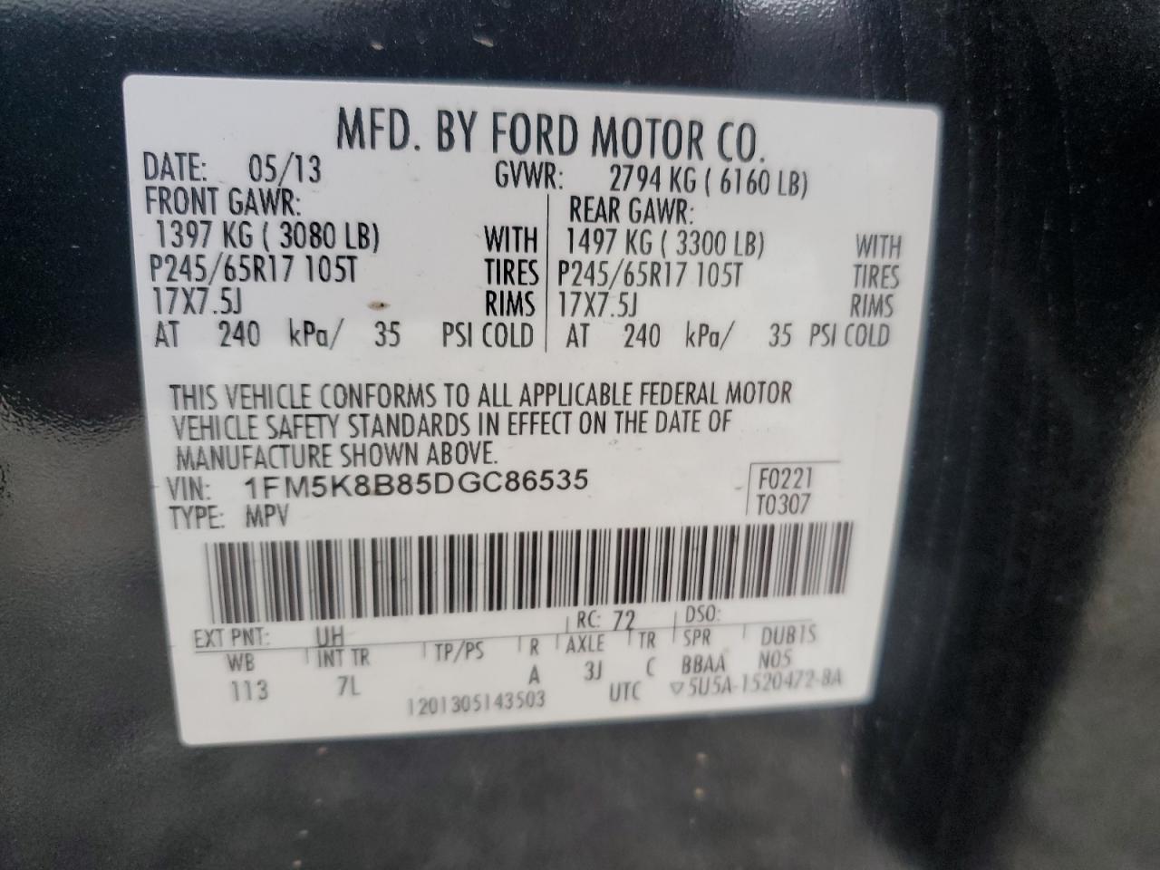 Lot #3306652858 2013 FORD EXPLORER