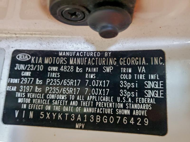 2011 KIA SORENTO BA #3303796457