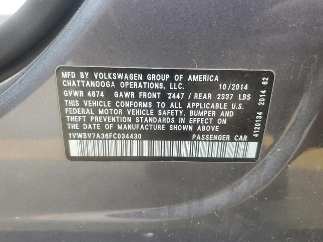 2015 VOLKSWAGEN PASSAT SE - 1VWBV7A36FC034430