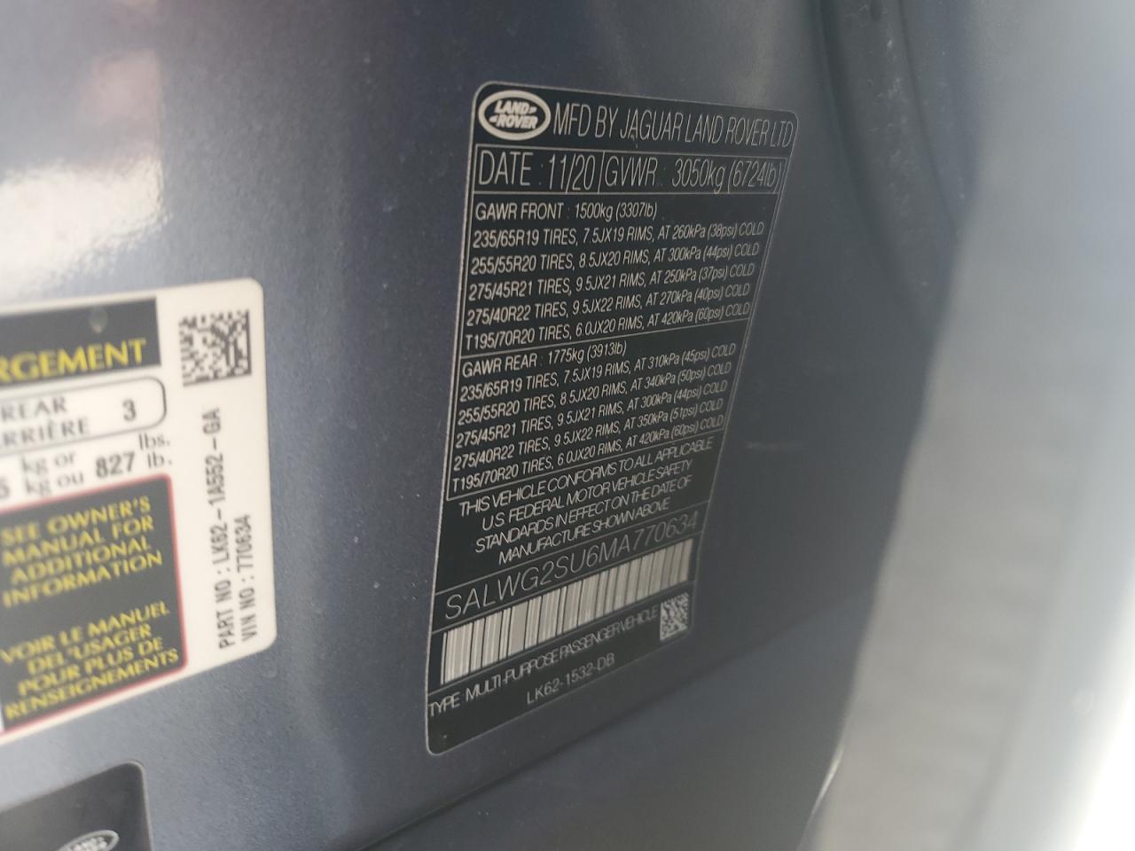 LAND ROVER RANGE ROVER SE