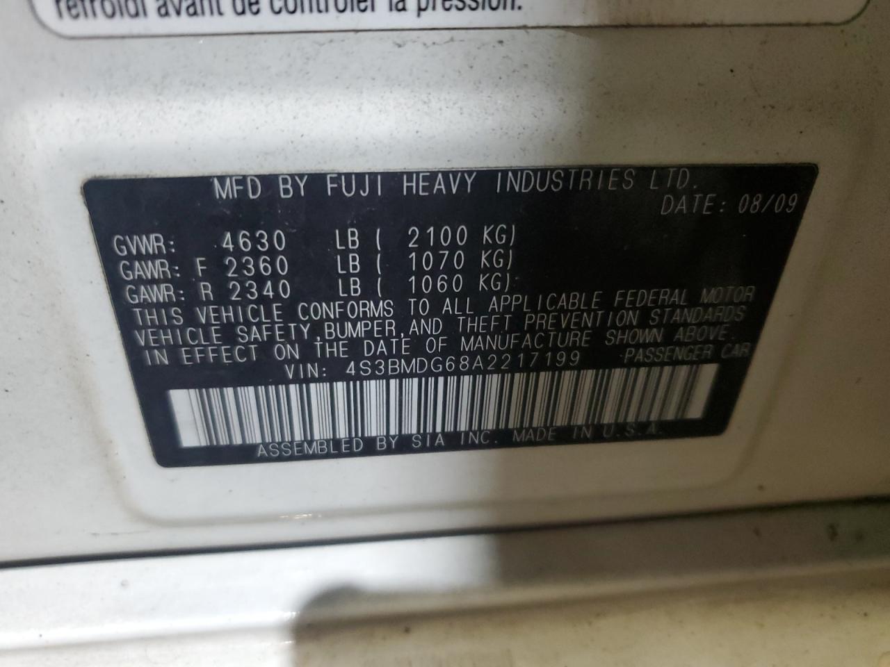 SUBARU LEGACY 3.6R PREMIUM