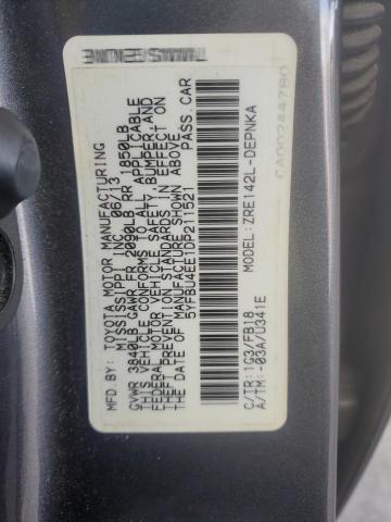 2013 TOYOTA COROLLA BA #3293545472