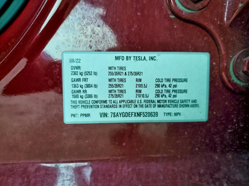 2022 TESLA MODEL Y #3302934661