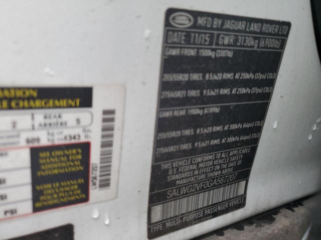 2016 LAND ROVER RANGE ROVE #3284620332