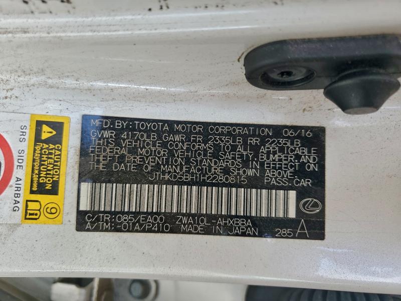 2017 LEXUS CT 200 #3302777927