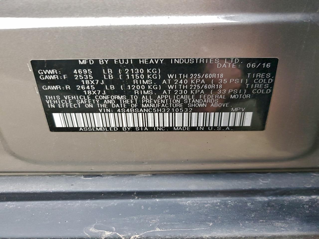 SUBARU OUTBACK 2.5I LIMITED