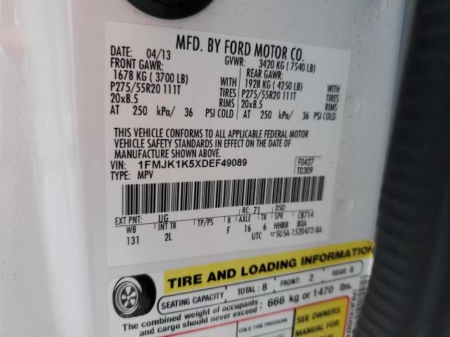 2013 FORD EXPEDITION - 1FMJK1K5XDEF49089