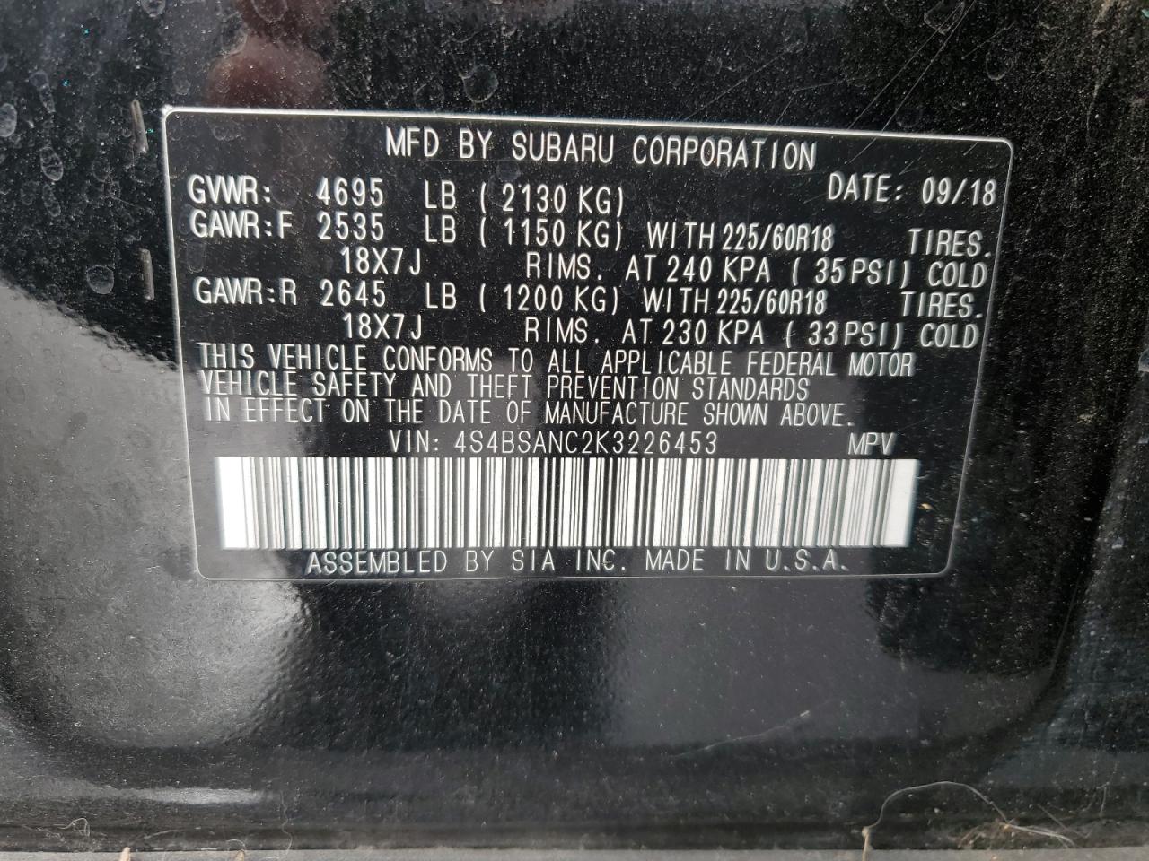 SUBARU OUTBACK 2.5I LIMITED