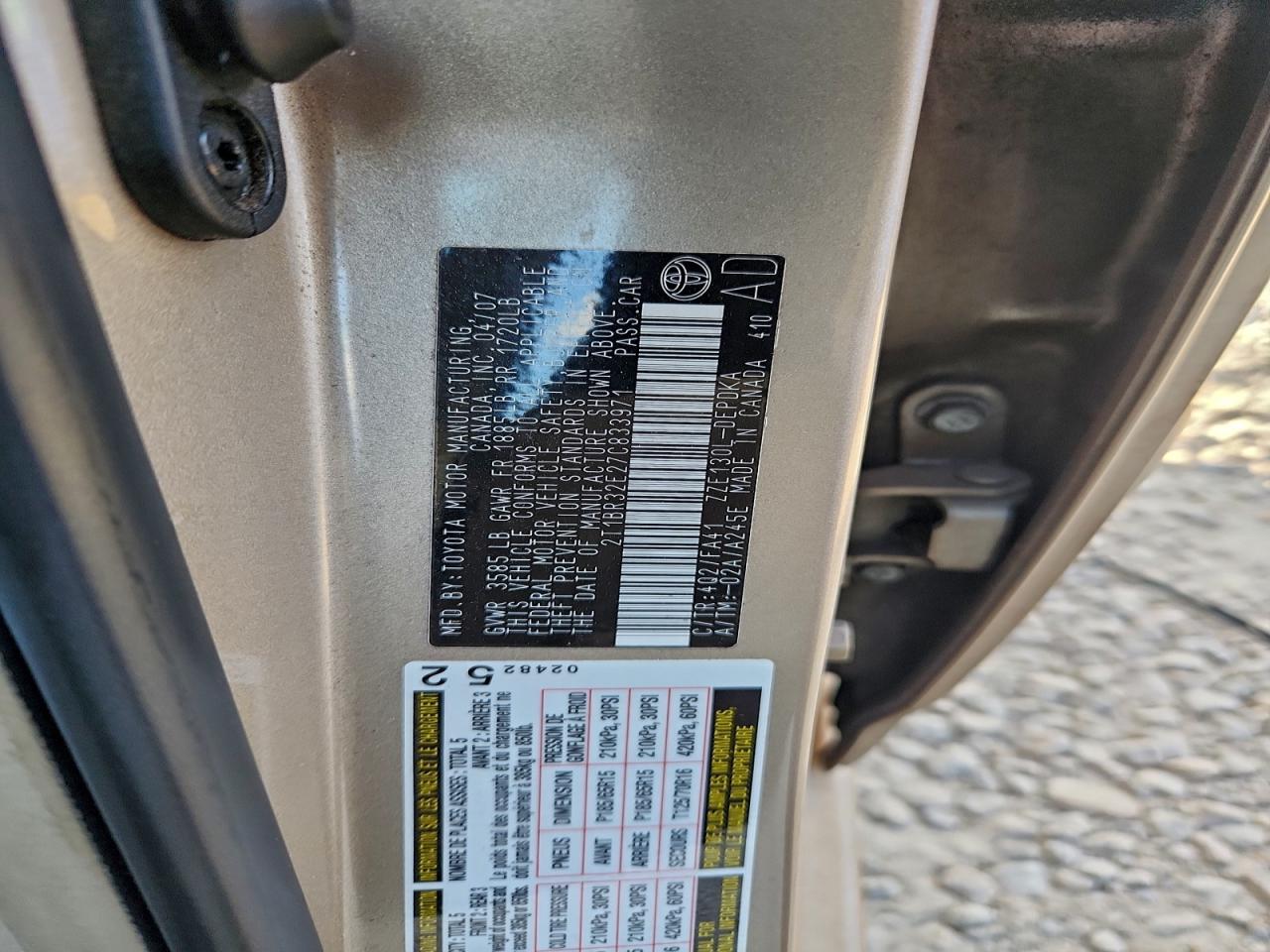 Lot #3302728071 2007 TOYOTA COROLLA CE