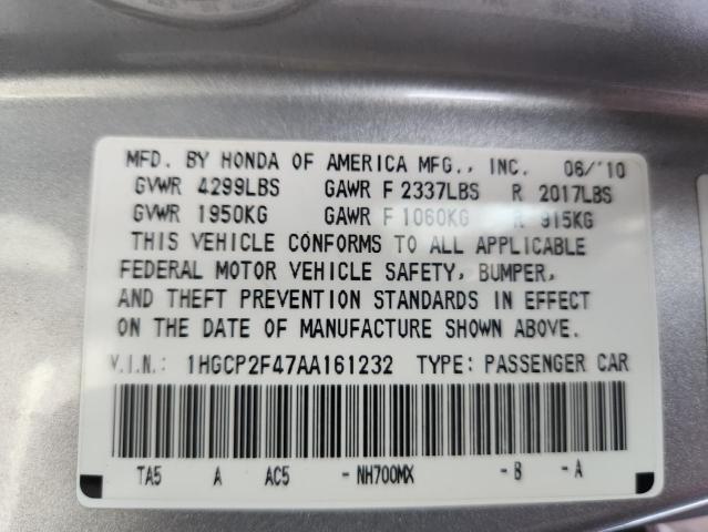 2010 HONDA ACCORD LXP #3290148263