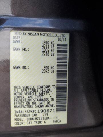 2015 NISSAN ALTIMA 2.5 #3293439441