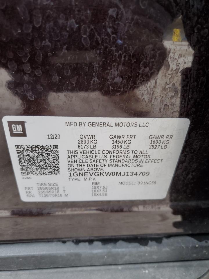 Lot #3304518460 2021 CHEVROLET TRAVERSE L