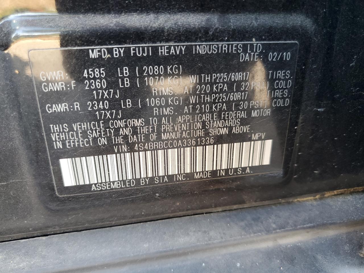 SUBARU OUTBACK 2.5I PREMIUM