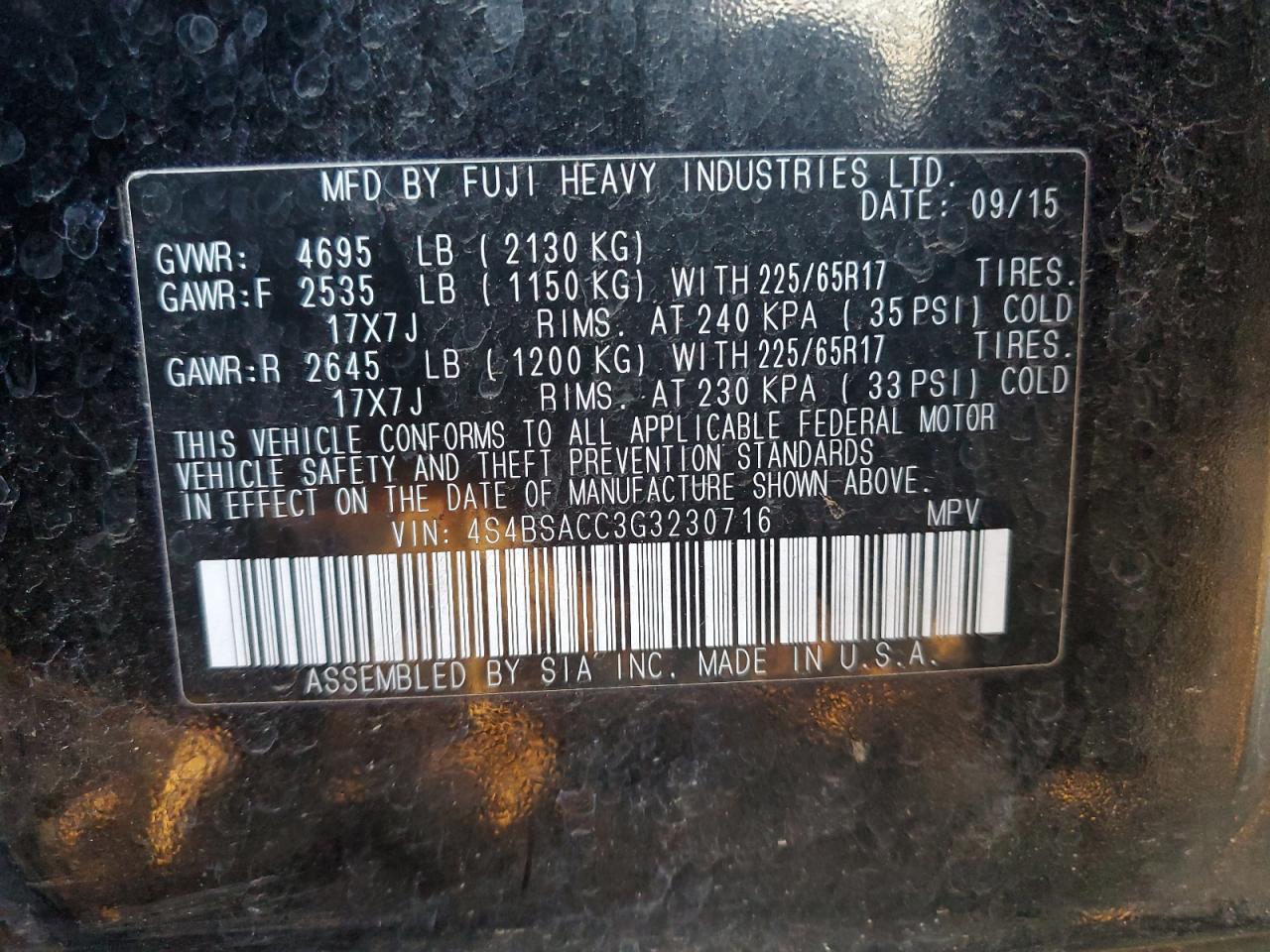 SUBARU OUTBACK 2.5I PREMIUM