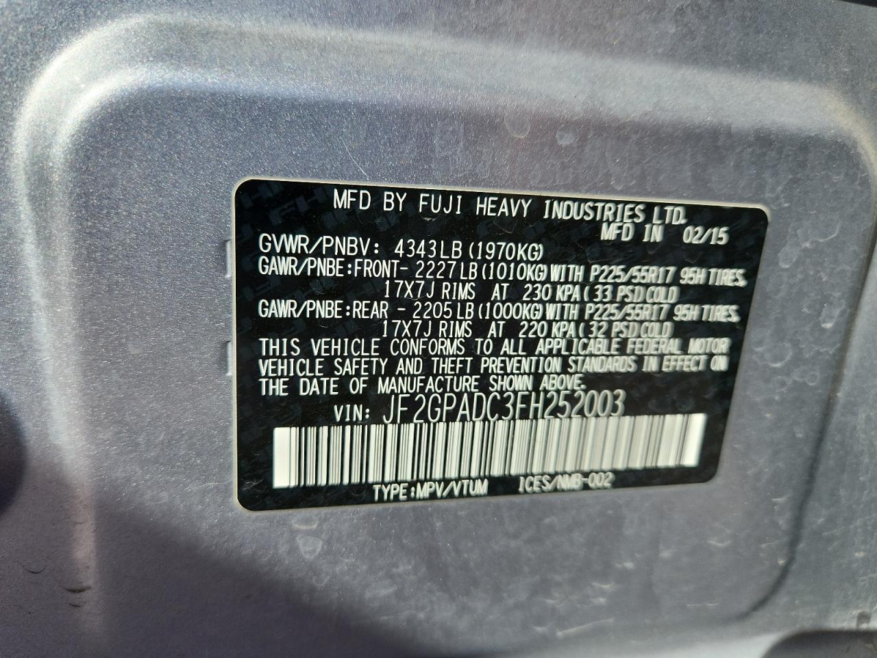 SUBARU XV 2.0 PREMIUM